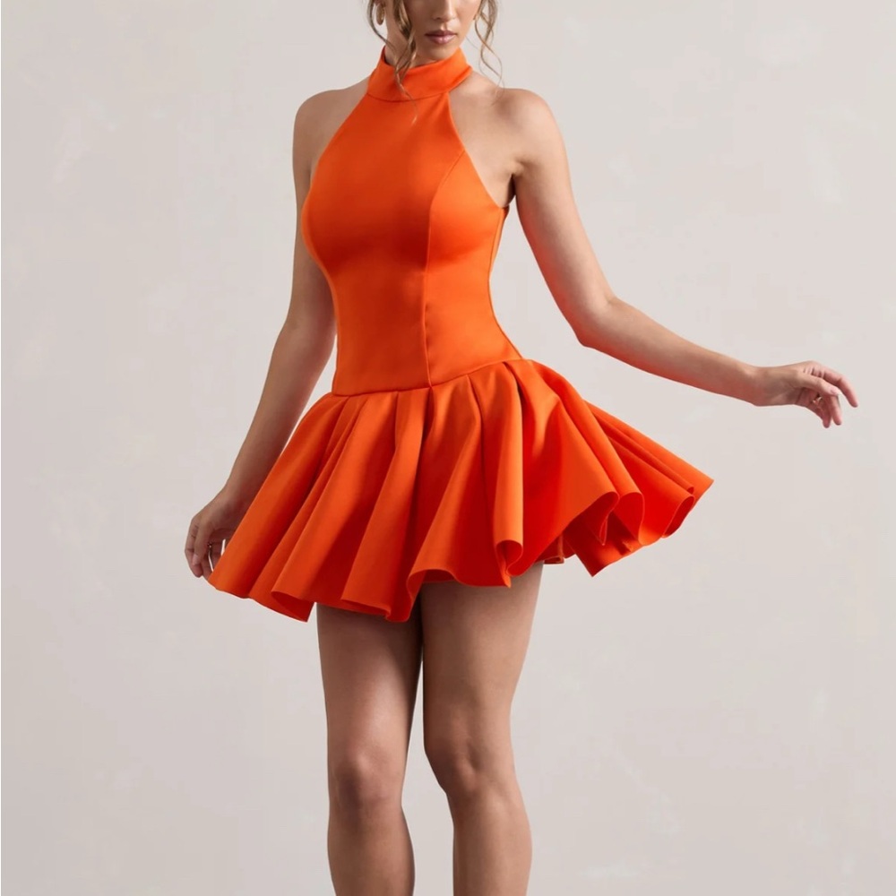 Club L London Vibrant Orange Mini Dress